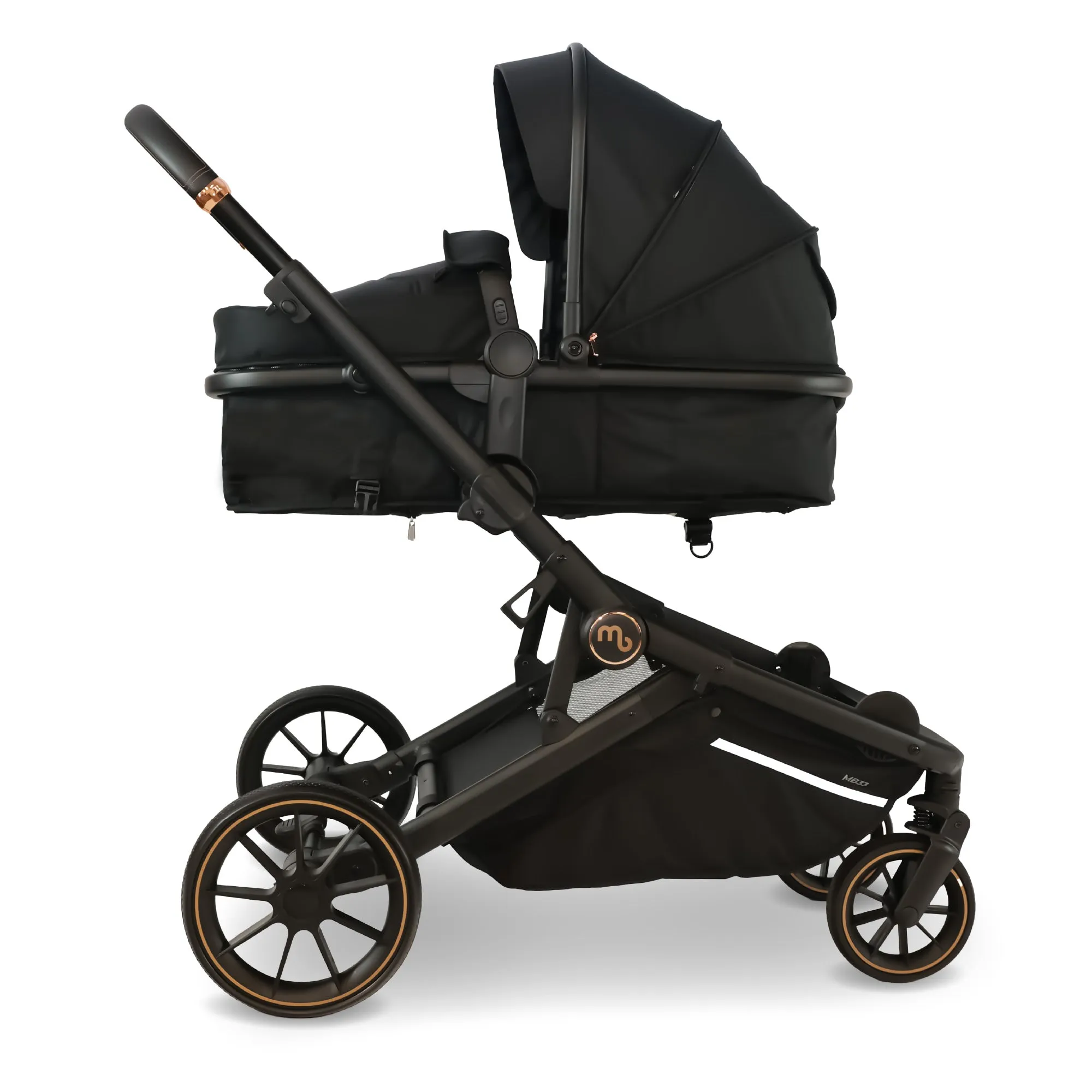 MB33 Tandem Pushchair with Infant Carrier - Black Leopard